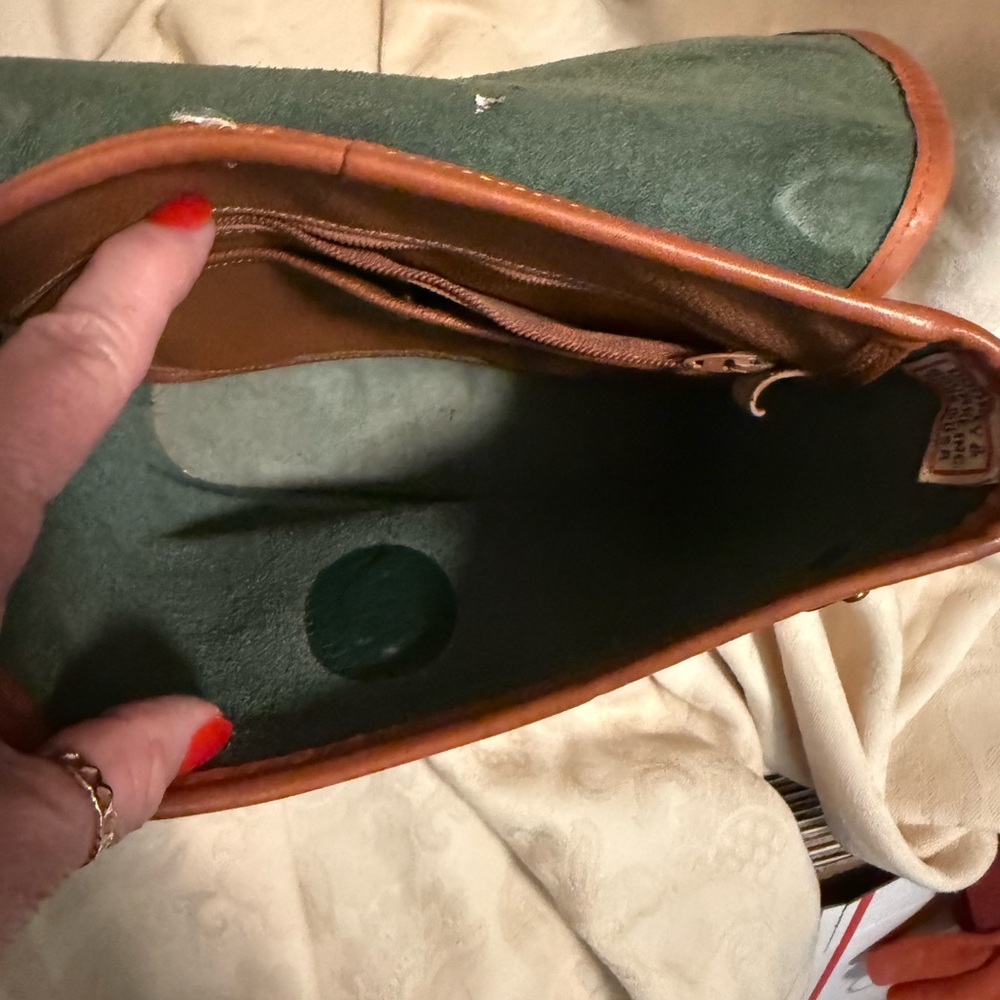 Dooney & Bourke Green and Brown Crossbody Bag with Flap Closure - Picture 10 of 10